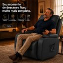 Ver mais imagens de Poltrona do Papai Elétrica Reclinável Austin com Massagem Aquecimento Entrada USB/USB-C PU Preto G94