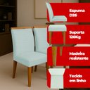 Ver imagem 4 de Kit 2 Cadeira de Jantar Emily Estofada Linho Cinza Pé de Madeira Castanho - Arkell