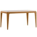 Ver imagem 2 de Mesa de Jantar 6 Lugares Retangular 160cm Tampo MDF com Vidro Claris N01 Ypê Off White - Lyam Decor