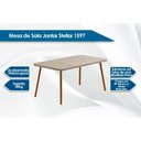 Ver imagem 3 de Conjunto: Mesa Sala Jantar Stellar 1597 Aço C/ Tampo Madeirado 160x90cm e 6 Cadeiras Lux Preto/