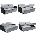 Ver imagem 2 de Sofá sem Caixa Retrátil Baú 1,95m Cama Inbox Grace Tecido Linho e Courino Cinza Claro