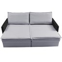 Ver imagem 6 de Sofá sem Caixa Retrátil Baú 1,95m Cama Inbox Grace Tecido Linho e Courino Cinza Claro