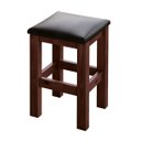 Ver imagem 2 de Kit 2 Banqueta Baixa Nemargi Castanho Assento Estofado Preto