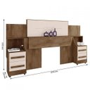 Ver imagem 3 de Cabeceira Casal Extensível com 2 Mesas de Cabeceira 4 Gavetas 2 Tomadas Síria