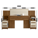 Ver imagem 2 de Cabeceira Casal Extensível com 2 Mesas de Cabeceira 4 Gavetas com Tomada Síria 