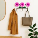 Ver imagem 5 de Cabideiro de Parede Suporte Artesanal 3 Ganchos Flor Rosa