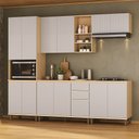 Ver imagem 1 de Cozinha Completa 100% MDF 5 Peças com Espaço para Micro-Ondas e Tampo 270cm Aura Luciane Móveis