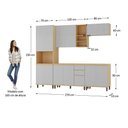 Ver imagem 7 de Cozinha Completa 100% MDF 5 Peças com Espaço para Micro-Ondas e Tampo 270cm Aura Luciane Móveis