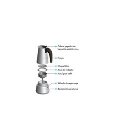 Cafeteira Italiana, 6 Xícaras, Aço Inox, 300 ml, Wincy - 5