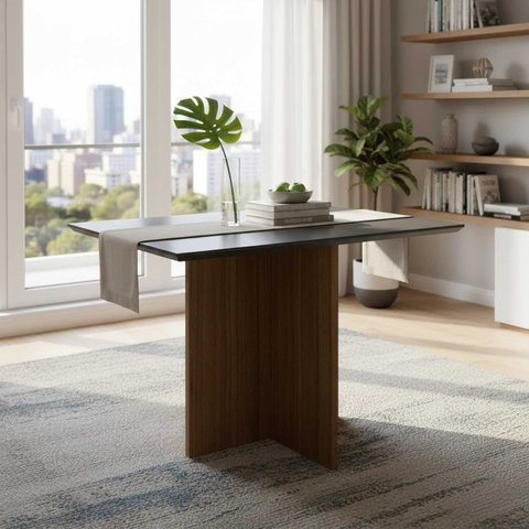 Mesa de Jantar Retangular com Vidro 6 Lugares 160cm sem Cadeiras Helô Poliman Móveis