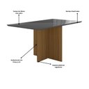 Ver imagem 3 de Mesa de Jantar Retangular com Vidro 6 Lugares 160cm sem Cadeiras Helô Poliman Móveis