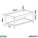 Ver imagem 5 de Mesa de Centro Oslo 93 Cm Madeira Mdp Hanover ou Nero Base Madeira - Artesano