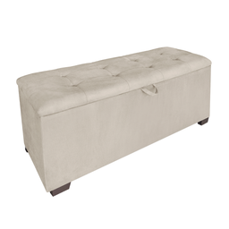 Calçadeira Baú Recamier Casal 140cm Luna Veludo:bege - 2
