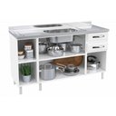Ver imagem 4 de Gabinete de Cozinha Modulado Balcão Star New 3 Portas e 2 Gavetas sem Tampo 150cm Branco Telasul