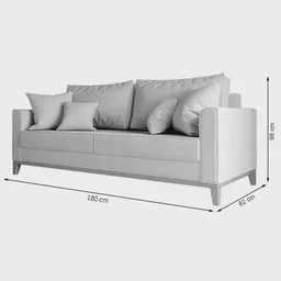 Conjunto de Sofá Beny Terracota 3 Peças, 1 Sofá 1,80m e 2 Poltronas, Tecido Linho. - 2