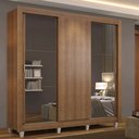 Ver imagem 1 de Guarda-Roupa Casal Madesa Mônaco 3 Portas de Correr com Espelhos com Pés Rustic Cor:Rustic