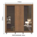 Ver imagem 3 de Guarda-Roupa Casal Madesa Mônaco 3 Portas de Correr com Espelhos com Pés Rustic Cor:Rustic