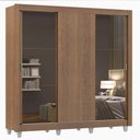 Ver imagem 2 de Guarda-Roupa Casal Madesa Mônaco 3 Portas de Correr com Espelhos com Pés Rustic Cor:Rustic