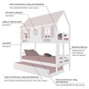Ver imagem 4 de Treliche Casinha Bela com Coração - Madeira Maciça Branco/rosa | Housin