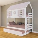 Ver imagem 1 de Treliche Casinha Bela com Coração - Madeira Maciça Branco/rosa | Housin
