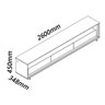 Rack Requinte 2.6 com Led e Rodízio Naturale com Off White - Gelius Móveis - 4