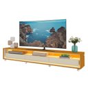 Ver imagem 2 de Rack Requinte 2.6 com Led e Rodízio Naturale com Off White - Gelius Móveis