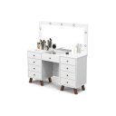 Ver imagem 2 de Penteadeira Camarim El com Iluminação de Led e 9 Gavetas Cor Branco