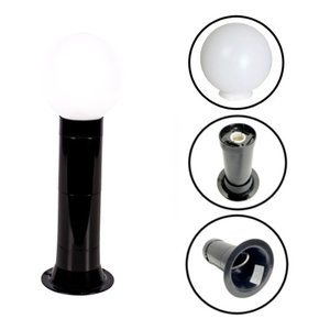Poste Balizador Luminária Globo Sítio Jardim 45cm Preto