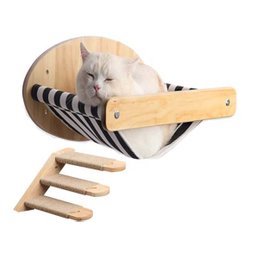 Cama de Parede para Gatos com Escada 3 Degraus , Prateleiras para Dormir ,brincar e Descansar - 3