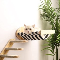 Cama de Parede para Gatos com Escada 3 Degraus , Prateleiras para Dormir ,brincar e Descansar - 2