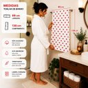 Ver mais imagens de Kit 03 Unidades - Toalha de Banho Kazzavip Felpuda 100% Algodão Florença Estampada Corações 69CMX130
