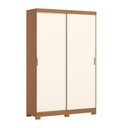 Ver imagem 1 de Guarda Roupa Solteiro Lucca 2 Portas de Correr 2 Gavetas MDF-MDP Cinamomo-Off White 150cm