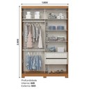 Ver imagem 2 de Guarda Roupa Solteiro Lucca 2 Portas de Correr 2 Gavetas MDF-MDP Cinamomo-Off White 150cm