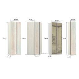 Guarda Roupa de Canto Casal 6 Portas e 3 Gavetas com Vidro Reflecta Prime Luciane Móveis - 3
