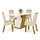 Ver imagem 5 de Conjunto Sala de Jantar Mesa 120cm Tampo Mdf 4 Cadeiras Lupita Casa 812