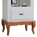 Ver imagem 2 de Estante Torre 03 Prateleiras 1 Gaveta Pés Luiz Xv 60101 - Off White/imbuia Glazer