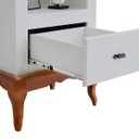 Ver imagem 3 de Estante Torre 03 Prateleiras 1 Gaveta Pés Luiz Xv 60101 - Off White/imbuia Glazer