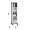 Ver imagem 5 de Estante Torre 03 Prateleiras 1 Gaveta Pés Luiz Xv 60101 - Off White/imbuia Glazer