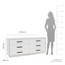 Ver imagem 4 de Cômoda Valência com 6 Gavetas 150x63cm Branco 240830