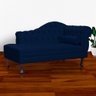 Recamier Divã Larissa Capitonê Lado Esquerdo Corino Cores - S.a Móveis - Azul Marinho - 5