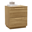 Ver imagem 3 de Mesa de Cabeceira Espaçosa Moderna 50cm 2 Gavetas Quarto Lateral Cama Funcional Luxo Marrom