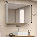 Ver imagem 3 de Espelheira para Banheiro 70cm 2 Portas 2 Prateleiras Treviso
