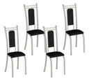 Ver imagem 1 de Kit 4 Cadeiras Paris Corino Preto Tubo Champanhe