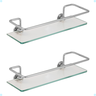 Kit 2 Suporte Prateleira Porta Shampoo Reto Banheiro Vidro 6mm Único - 1