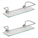 Ver imagem 1 de Kit 2 Suporte Prateleira Porta Shampoo Reto Banheiro Vidro 6mm Único