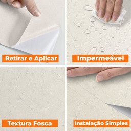 Papel de Parede Adesivo Lavavel Texturizado Rabiscado Creme 5m Open Star 32940 - 2