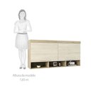Ver imagem 3 de Ponte Modulada Aérea Casal 2 Portas com Nicho 167cm Master Luciane Móveis