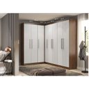Ver imagem 2 de Guarda-Roupa Casal de Canto em L Branco Selene 166/240Cm MDP Tx SEL05 -MENU