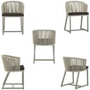 Ver imagem 5 de Mesa com 6 Cadeiras de Jantar Roma 120cm e Noronha em Alumínio Fendi Corda Náutica Estofado 9 Trama