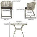 Ver imagem 2 de Mesa com 6 Cadeiras de Jantar Roma 120cm e Noronha em Alumínio Fendi Corda Náutica Estofado 9 Trama